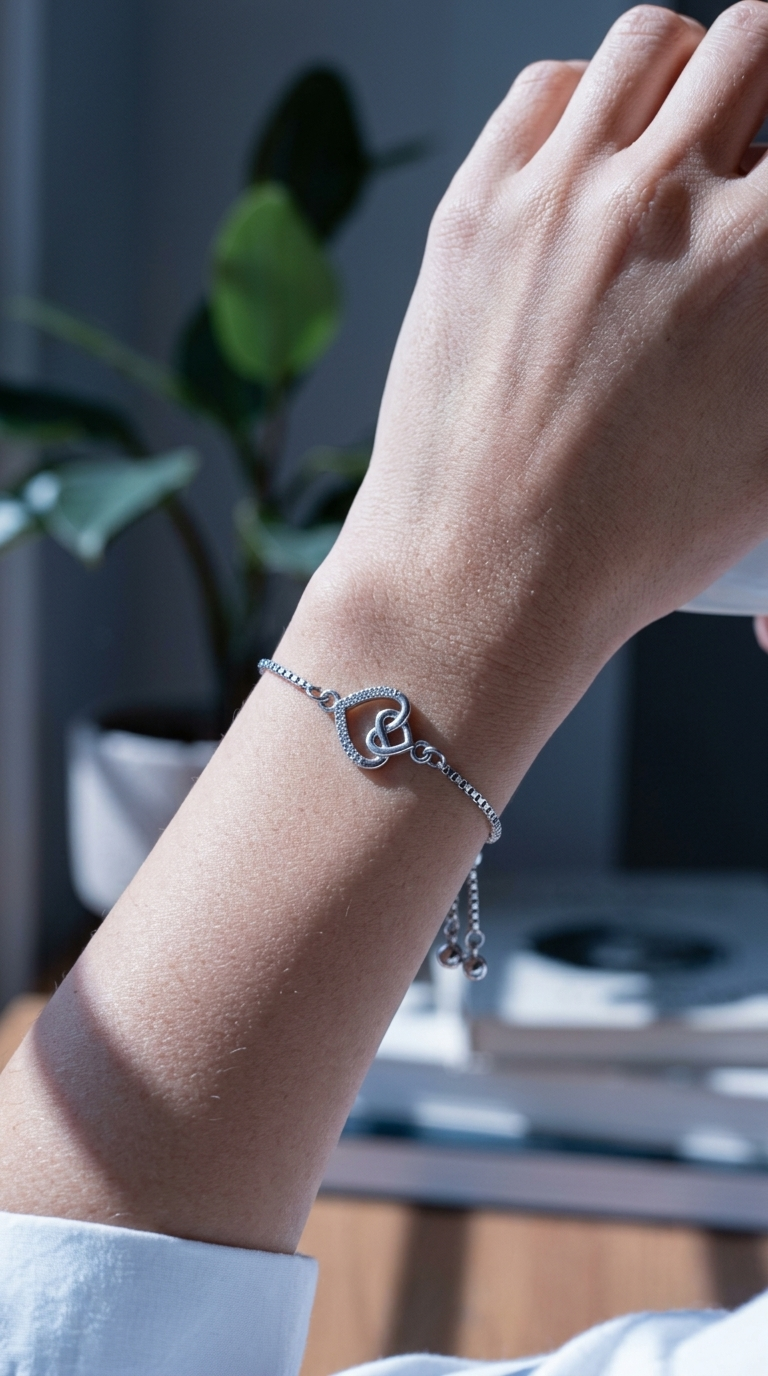 Interlocked Hearts Bracelet — view 2