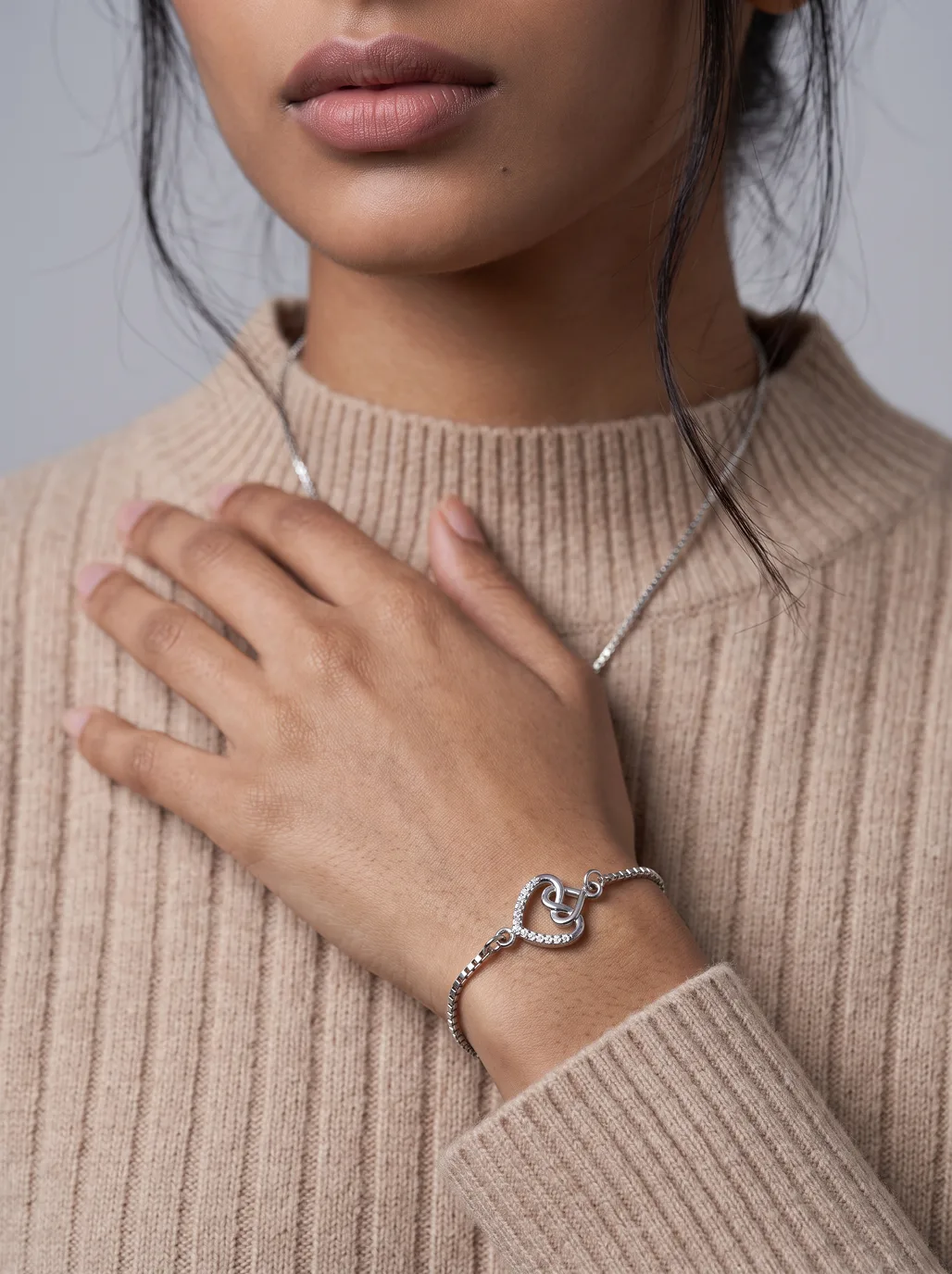 Interlocked Hearts Bracelet — view 1